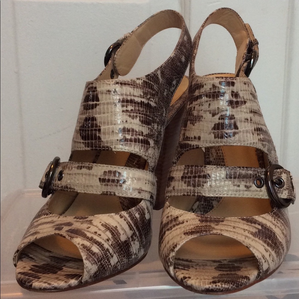 Boutique 9 snakeskin peep toe pumps